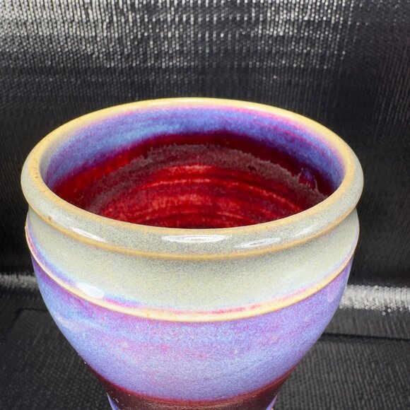 Hand Made Stoneware Tall Coffee Mug Cup Beer Cup Mug Artist Signed Vase Vessel - Picture 7 of 12